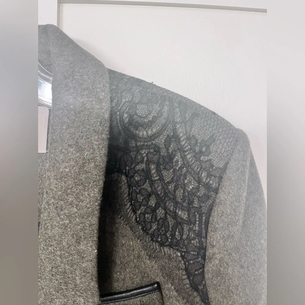 Jason Wu Pea Coat leather and lace detail - Picture 7 of 15